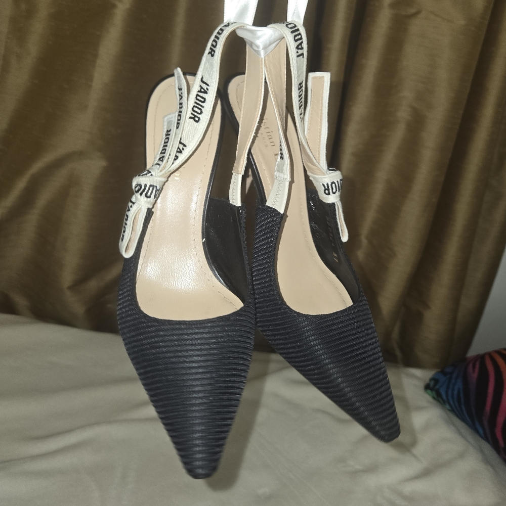 J'Adior Slingback PumpBlack Technical Fabric 37/ US 6.5 - Picture 7 of 17